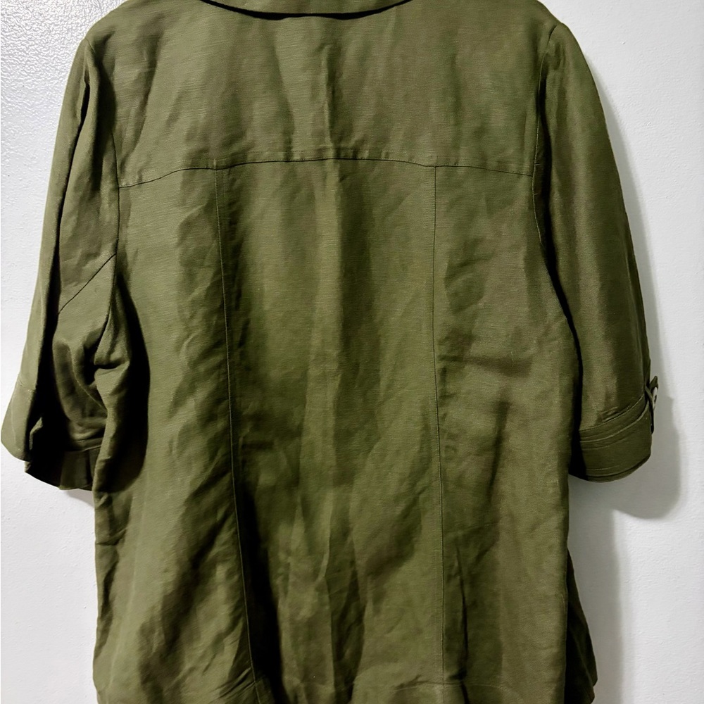 Lane Bryant Dark Green Button-Up Blouse‎ - Picture 2 of 3